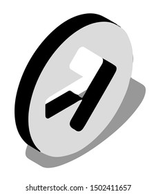 right arrow icon symbol isometric - Vector