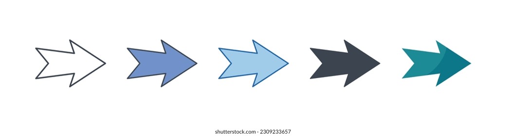 Right Arrow icon symbol template for graphic and web design collection logo vector illustration