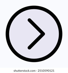Right Arrow Icon Symbol. Right Arrow Icon Vector. Right Chevron, User Interface, User Experience, Isolated Lineal Color Vector Icon.