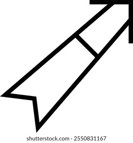 up right arrow icon. Thin linear style design isolated on white background