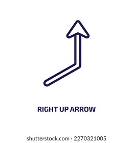 right up arrow icon from user interface collection. Thin linear right up arrow, arrow, up outline icon isolated on white background. Line vector right up arrow sign, symbol for web and mobile