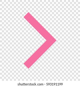 Right arrow icon. Vector. Cyclamen icon on transparent background.