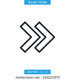 Right Arrow Icon Vector Design Template. Editable Stroke