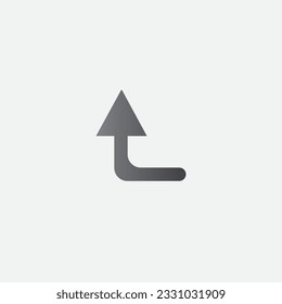 From Right to Up Arrow Icon Vector Editable Color