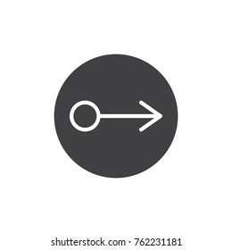 Right arrow icon vector, filled flat sign, solid pictogram isolated on white. Symbol, logo illustration.
