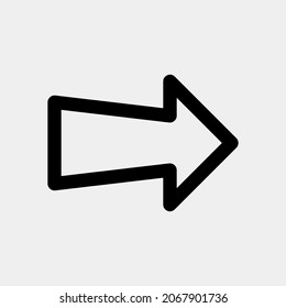 Icono de flecha derecha ilustración vectorial en estilo de línea, uso para presentación de aplicación móvil del sitio web