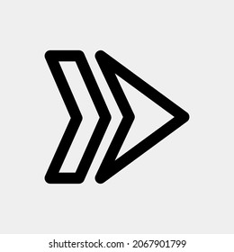 Icono de flecha derecha ilustración vectorial en estilo de línea, uso para presentación de aplicación móvil del sitio web