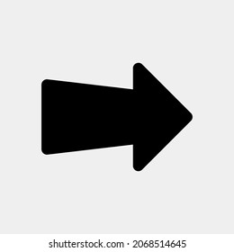 Icono de flecha derecha ilustración vectorial en estilo sólido, uso para presentación de aplicación móvil del sitio web