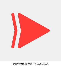 Icono de flecha derecha ilustración vectorial en estilo plano, uso para presentación de aplicación móvil del sitio web