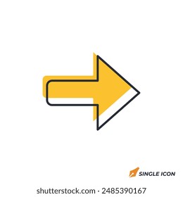 Right Arrow icon vector illustration. Right Arrow symbol isolated on white background.