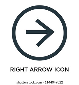 Right arrow icon vector isolated on white background for your web and mobile app design, Right arrow logo concept