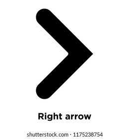 Right arrow icon vector isolated on white background, logo concept of Right arrow sign on transparent background, filled black symbol