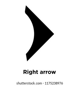 Right arrow icon vector isolated on white background, logo concept of Right arrow sign on transparent background, filled black symbol