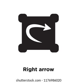 Right arrow icon vector isolated on white background, logo concept of Right arrow sign on transparent background, filled black symbol