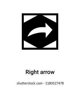 Right arrow icon vector isolated on white background, logo concept of Right arrow sign on transparent background, filled black symbol