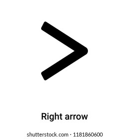 Right arrow icon vector isolated on white background, logo concept of Right arrow sign on transparent background, filled black symbol