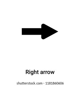Right arrow icon vector isolated on white background, logo concept of Right arrow sign on transparent background, filled black symbol
