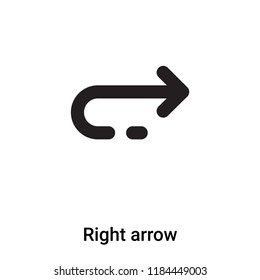 Right arrow icon vector isolated on white background, logo concept of Right arrow sign on transparent background, filled black symbol