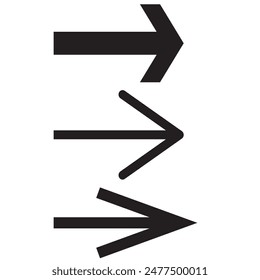 Right arrow icon vector isolated. Right Arrow vector icon. Black Arrow symbol. Signs and symbols collection icon for websites. Black short right arrow icon. 
Vector illustration.

