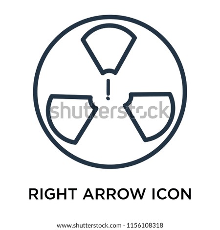 Right arrow icon vector isolated on white background, Right arrow transparent sign , thin symbol or stroke element design in outline style