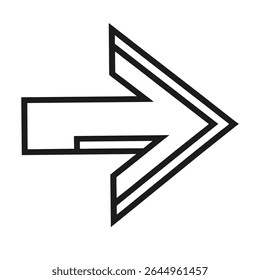 Right Arrow Icon Vector - Minimal Design on White background