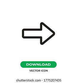 Right arrow icon vector. Next sign