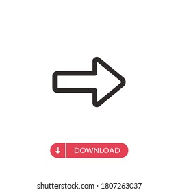 Right arrow icon vector. Next sign