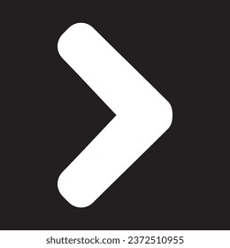 Right arrow icon vector. Arrow next icon sign symbol vector. Right arrow vector icon illustration isolated on black background