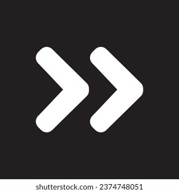 Pfeil nach rechts, Vektorgrafik. Pfeil nach dem nächsten Symbol Symbol Symbol Symbol Vektor. Rechter Pfeil, Vektorgrafik einzeln auf schwarzem Hintergrund