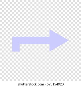 Right arrow icon. Vector. Periwinkle icon on transparent background.