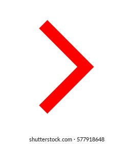 Right arrow icon. Vector. Red icon on white background. Isolated.