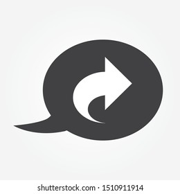 Right arrow icon vector. Reply chat icon vector
