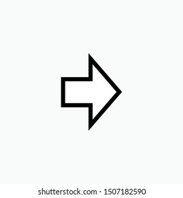 Right Arrow Icon - Vector, Sign and Symbol for Design, Presentation, Website or Apps Elements. 