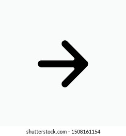 Right Arrow Icon - Vector, Sign and Symbol for Design, Presentation, Website or Apps Elements. 