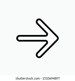 Right Arrow Icon - Vector, Sign and Symbol for Design, Presentation, Website or Apps Elements. 