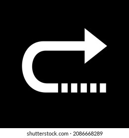 Right arrow icon. Vector, Sign and symbol for web site design, logo, app, UI. Right arrow icon illustration on black background