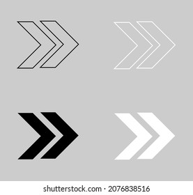 Icono de flecha derecha, vector de icono de flecha en estilo plano de moda. Icono de flecha, ilustración de icono de flecha aislada en fondo gris.