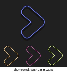 right arrow icons. Simple outline vector of multicolor set for UI and UX, website or mobile application