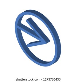 Right arrow isometric left top view 3D icon