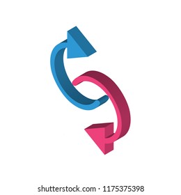 Right arrow isometric left top view 3D icon