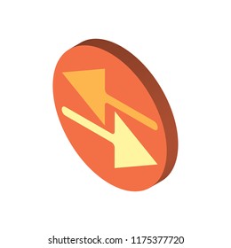 Right arrow isometric left top view 3D icon