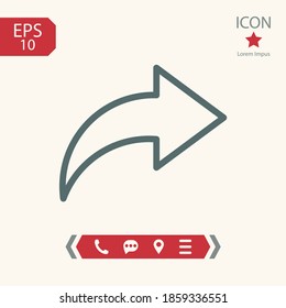right arrow line icon, outline vector illustration.