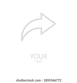 right arrow line icon, outline vector illustration.