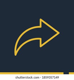 right arrow line icon, outline vector illustration.