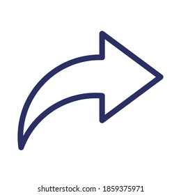 icono de línea de flecha derecha, ilustración del vector de contorno.