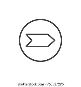 Right arrow line icon, outline vector sign, linear style pictogram isolated on white. Forward direction symbol, logo illustration. Editable stroke