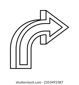 right arrow line icon vector. right arrow sign. isolated contour symbol black illustration