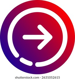 Diseño de icono de Vector de línea de flecha derecha