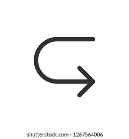 right arrow. linear icon. Line with editable stroke