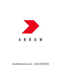Right Arrow Logo Red color. Suitable For Companies, Businesses And More